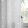 MYSKY HOME White Curtains for Bedroom 72 Inch Length Long Sheer Curtains for Kids Room Nursery Curtains with White Patched Design Rod Pocket Privacy Window Drapes Dining Room 52" x 72" 2 Panels