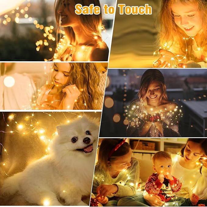 led Fairy Lights Waterproof 16.4ft String Lights Battery Operated for Wedding, Home, Garden, Party, Christmas Decoration (1pc, Warm White 1pc)