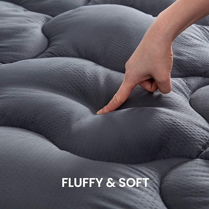 SLEEP ZONE Twin XL Mattress Topper for College Dorm Cooling Mattress Pad Cover Fluffy Down Alternative Bed Topper 8-21 Inch Deep Pocket, Twin XL