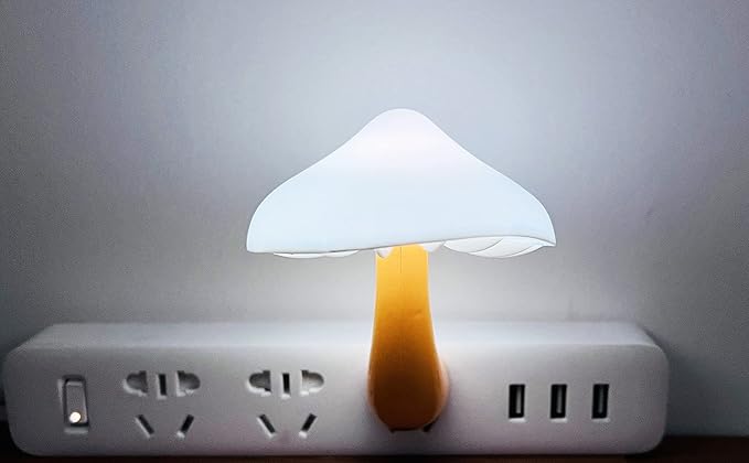 iBetterLife Sensor LED Mushroom Night Light Plug-in Wall Dream Bed Room Nightlight for Adults Kids Cute Mushroom Lamp Cottagecore Decor for Bedroom, Bathroom, Stairs, Hallway Corridor, Warm White