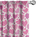 Ambesonne Valentines Window Curtains, Romantic Heart Shapes with Many Different Designs Polka Dots Crossed Lines, Lightweight Decorative Panels Set of 2 with Rod Pocket, 56" x 84", Pink White
