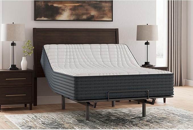 Signature Design by Ashley Hybrid 1200 12" Firm Moisture Wicking Mattress with Charcoal-Infused Gel Memory Foam and Edge Support for Pressure Relief, Temperature Regulating, King, Fiberglass Free