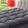 Queen Mattress Topper Size Extra Thick Pillowtop for Pressure Relief Cooling Mattress Topper Plush Mattress Pad Cover Protector with 8-21 Inch Deep Pocket 3D Snow Down Alternative Fill Grey
