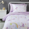 Amazon Basics Microfiber Kid's Bed-in-a-Bag 5 Piece Comforter Bedding Set, Twin, Unicorn Print