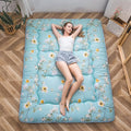 MAXYOYO Rustic Floral Korean Floor Mattress Japanese Futon Mattress, Foldable Bed Roll Up Camping Mattress Floor Lounger Bed Couches and Sofas Mattress Topper, Full