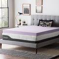 LUCID 4 Inch Lavender Infused Memory Foam Mattress Topper, Queen Size – Ventilated Design – Pressure Relieving Bed Topper - Mattress Pad – CertiPur Certified