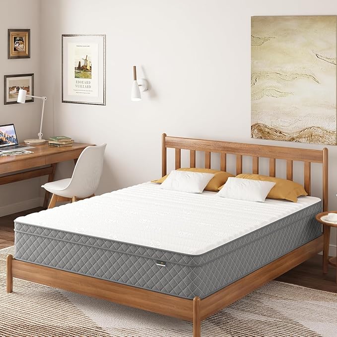 PurrJoys Twin Mattress, 12 Inch Hybrid Twin Size Mattress with Cooling Gel Memory Foam and Pocket Springs, CertiPUR-US Certified, Medium Firm
