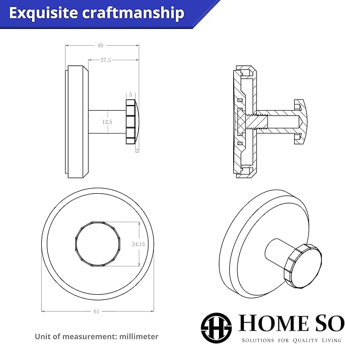 HOME SO Suction Cup Hooks for Shower, Bathroom, Kitchen, Glass Door, Mirror, Tile – Loofah, Towel, Coat, Bath Robe Hook Holder for Hanging up to 15 lbs – Waterproof & Rustproof, Chrome (2-Pack) …