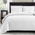 Love's cabin King Size Quilt Set White Bedspreads - Soft Bed Summer Lightweight Bedspread Comforter - Modern Style Wave Pattern Coverlet for All Season - 3 Pieces (1 Quilt, 2 Pillow Shams)