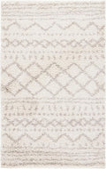 SAFAVIEH Arizona Shag Collection Accent Rug - 3'2" x 5', Ivory & Beige, Moroccan Design, Non-Shedding & Easy Care, 1.6-inch Thick Ideal for High Traffic Areas in Foyer, Living Room, Bedroom (ASG741A)