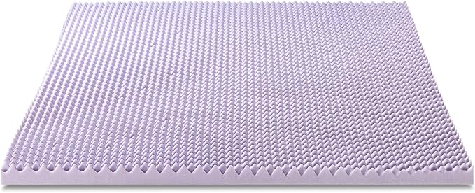 Best Price Mattress 2 Inch Egg Crate Memory Foam Mattress Topper with Soothing Lavender Infusion, CertiPUR-US Certified, Dorm Essentials, Twin XL