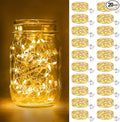 btfarm 20 Pack Fairy Lights Battery Operated, 3 Modes 7ft 20 Led Twinkle Lights, Mini Bulk String Lights Waterproof Silver Wire for Mason Jars Christmas Wedding Vases Centerpiece Decor, Warm White