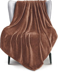 Exclusivo Mezcla Fleece Throw Blanket for Couch, Sofa, 300GSM Super Soft and Warm Blankets, Brown Throw All Season Use, Cozy, Plush, Lightweight, 50x60 Inches