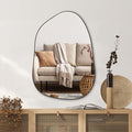 PERFNIQUE Irregular Wall Mirror Asymmetrical Mirror, 27''x19'' Black Mirror for Bathroom Bedroom Living Room Entryway, Decorative Modern Wall Decor, Wall Mounted Mirror (Black, 27''x19'')