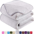 Soft Twin Size Blanket All Season Warm Fuzzy Microplush Lightweight Thermal Fleece Blankets for Couch Bed Sofa,66x90 Inches,Gray