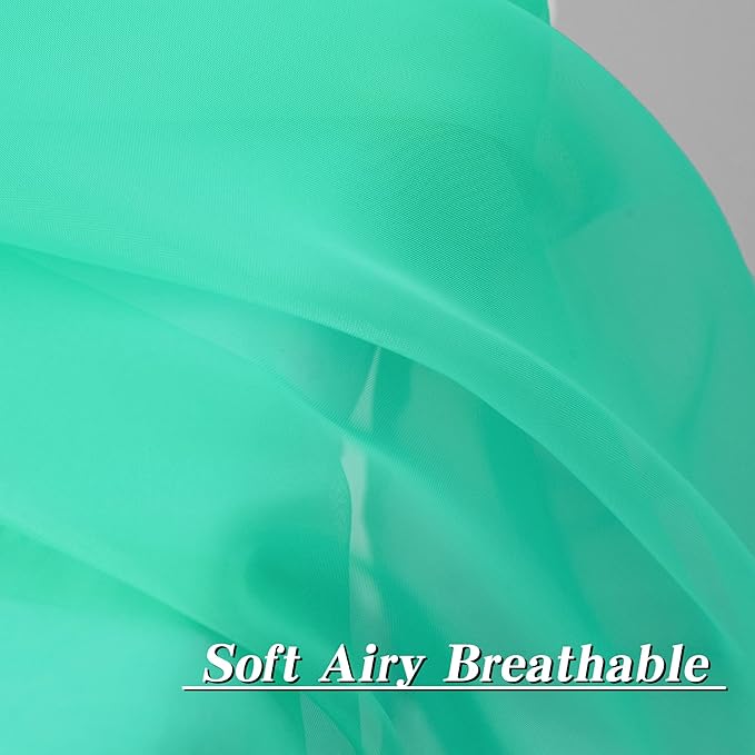 HUTO Turquoise Sheer Curtains 52 by 84 Inches Long Rod Pocket Window Sheer Drapes Home Decor Voile Panels Sheer for Bedroom Living Room Baby Room Nursery 2 Panels