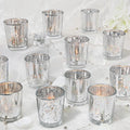 Votive Candle Holders Set of 24, Speckled Mercury Silver Candle Holders for Wedding Centerpiece Table Decorations, Tealight Candle Holder for Party Bridal Shower Decor, Home Decor