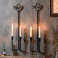 Wall Sconce Candle Holder Metal Hanging Wall Decorations Gothic Bat Wall Light Candle Holder for Home,Living Room, Bathroom, Dining Room, Set of 2（Black
