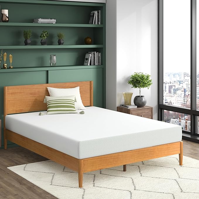ZINUS 8 Inch Green Tea Memory Foam Mattress, King, Fiberglass Free, Patented Custom Contour Support, Sturdy Base Foam, CertiPUR-US Certified, Mattress in A Box, White