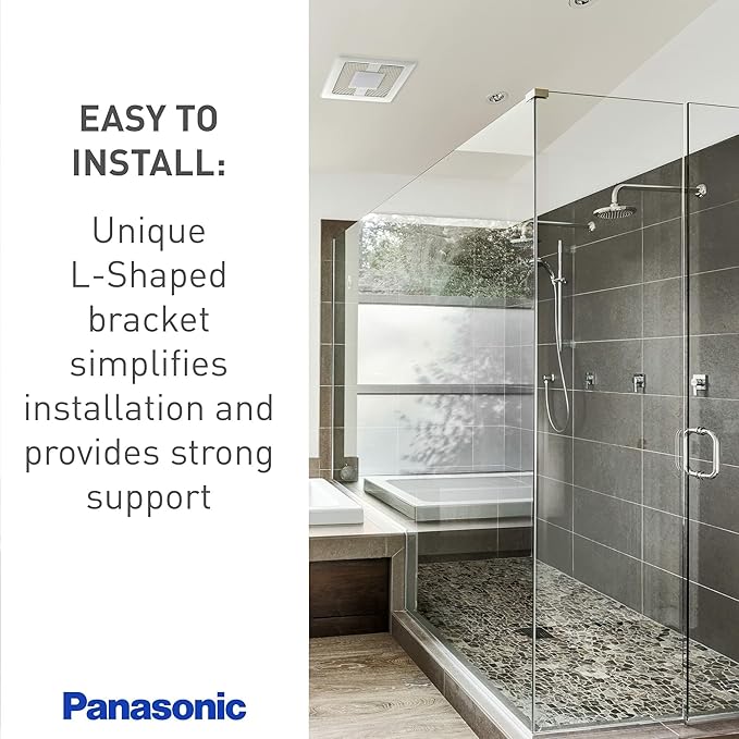Panasonic WhisperValue Ceiling/Wall Mount Bathroom Exhaust Fan with Dimmable LED Light, 50-80-100 CFM, FV-0510VSL1