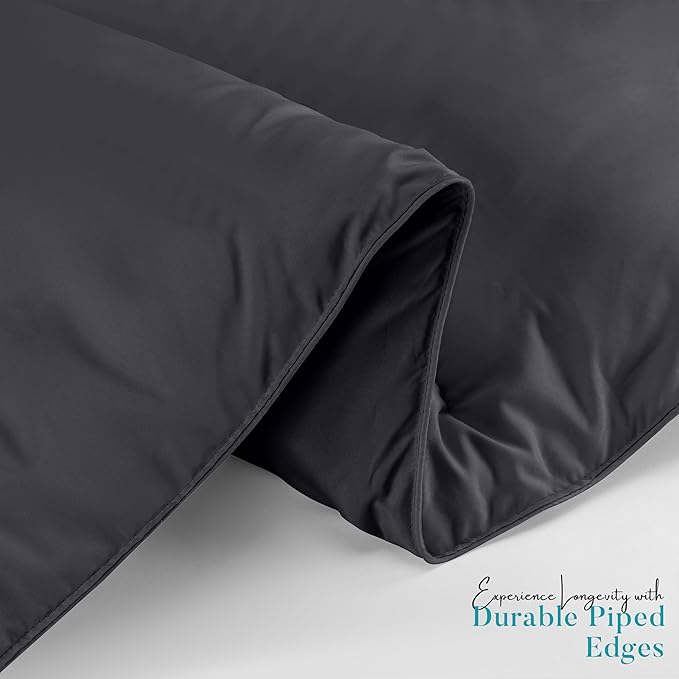 Utopia Bedding Comforter Duvet Insert, Quilted Comforter with Corner Tabs, Box Stitched Down Alternative Comforters Twin Size (Grey)