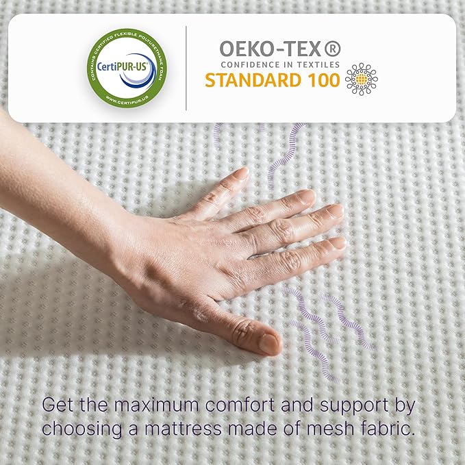NapQueen Queen Mattress, 8 Inch Charcoal Memory Foam, CertiPUR-US Certified, Breathable Soft Fabric Cover