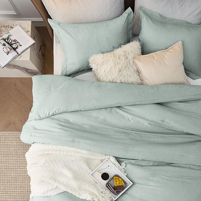 Bedsure California King Comforter Set - Mint Green Soft Bedding for All Seasons, Cationic Dyed Bed Set, 3 Pieces, 1 California King Size Comforter (104"x96") and 2 Pillow Shams (20"x36"+2")