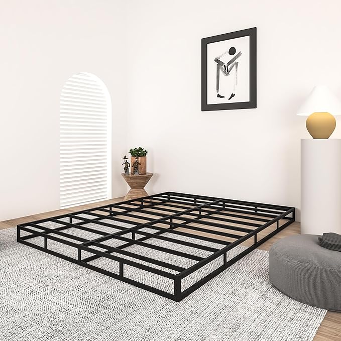 Qingzhou 5 Inch Box Spring for Queen Bed, Heavy Duty Metal Mattress Foundation, 3000 lbs Capacity, Low Profile Bed Base, Noise-Free, Easy Assembly, Fabric Cover