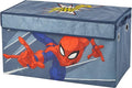 Idea Nuova Marvel Spiderman Toy Storage Trunk for Kids,Collapsible Organizer with Soft Lid, Durable Fabric, 28.5x14.5x16, Blue Chest for Bedroom & Playroom