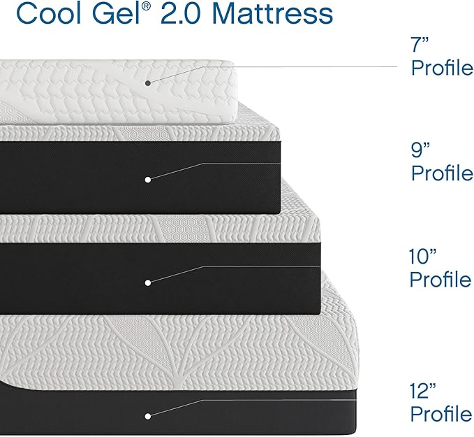 Cool Gel Chill 14 Inch Medium Firm Memory Foam Mattress Full Size, with 2 Bonus Cool Gel Memory Foam Bed Pillows, 14" with Pressure Relief, CertiPUR-US Certified, Cooling Full Mattress in a Box