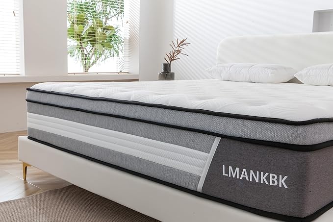 King Mattress,14 Inch King Size Mattress in a Box,Gel Memory Foam and Innerspring Hybrid Mattresses with Individual Pocket Spring for Motion Isolation,Medium Firm Feel,CertiPUR-US