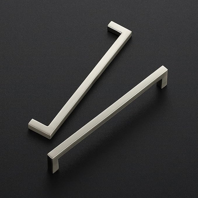 Ravinte 30 Pack Solid 6-1/4 Inch Center to Center Slim Square Bar Drawer Handles - Brushed Nickel Drawer Pulls - Kitchen Cabinet Hardware