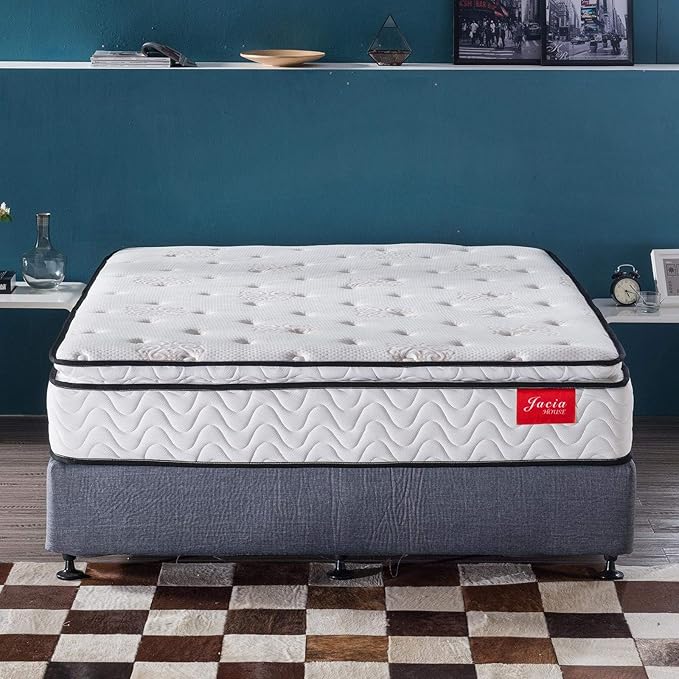 Twin Mattress 11.4 Inch Memory Foam Innerspring Independently Encased Coil Hybrid Mattress - Pillow Top Mattress in a Bag