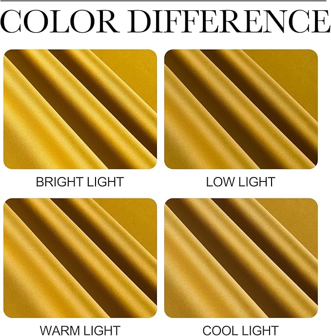 NICETOWN Gold Curtains 84 inches Long Blackout for Bedroom, Grommet Thermal Drapes Room Darkening Window Treatments for Living Room, W52 x L84, 2 Panels