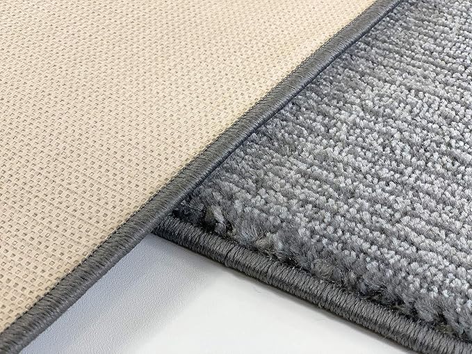 Custom Length Cut to Size Wide Width Carpet Runner Rug for Hallways, Skid Resistant Latex Rubber Backed, 31 inch Wide X Customized Length, Stripe Grey, 31 inch X 9 feet