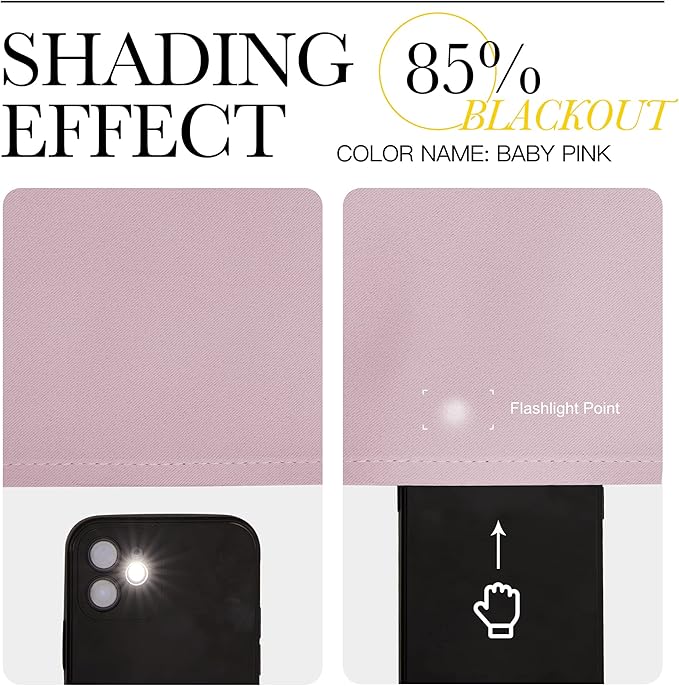 NICETOWN Blackout Pink Curtains for Girls Room - Thermal Insulated Solid Grommet Room Darkening Curtains/Panels/Drape for Bedroom (Lavender Pink=Baby Pink, 1 Pair, 52 by 84-Inch)