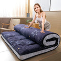 MAXYOYO Black Moon and Star Futon Mattress, Japanese Floor Mattress Quilted Bed Mattress Topper, Extra Thick Folding Sleeping Pad Breathable Floor Lounger Guest Bed for Camping, King