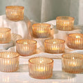 24 pcs Large Tea Light Holders, Gold Glass Candle Holders, Votive Candle Holders for Table Centerpiece Wedding Table Decor