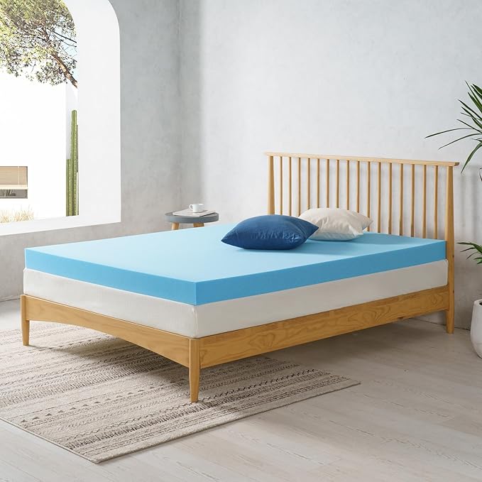 ZINUS 4 Inch Green Tea Cooling Gel Memory Foam Mattress Topper, Smaller, More Convenient WonderBox Packaging, Cooling Gel Foam, Pressure-Relieving Design, CertiPUR-US Certified, King
