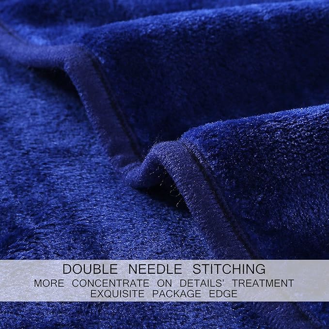 Soft Travel Size Blanket All Season Warm Fuzzy Microplush Lightweight Thermal Fleece Blankets for Couch Bed Sofa,Throw,50x61 Inches,Royal Blue