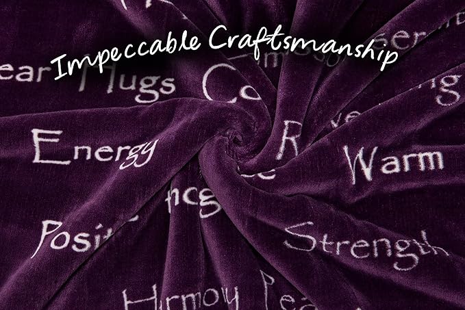 Chanasya Healing Warm Hugs Gift Throw Blanket - Sympathy Gift Breast Cancer Chemo Survivor Get Well Caring Gifts - Comfort Purple Gift Blanket for Love Support Women Friend - Aubergine