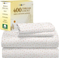 California Design Den Floral Print King Size Sheets Set - Luxury 400 Thread Count Sateen, Natural 100% Cotton Sheets King Size, Deep Pockets, Cooling and Durable Bedding Set - Soft Floral