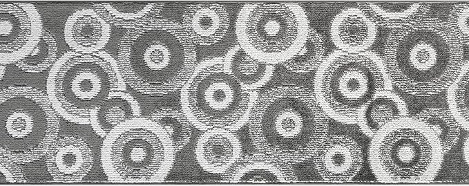 Custom Length Cut to Size Retro Modern Geometric Carpet Runner Rug for Hallways, Non Slip Rubber Backed, 31 inch Wide X Customized Length, Geo Grey, 31 inch X 6 feet