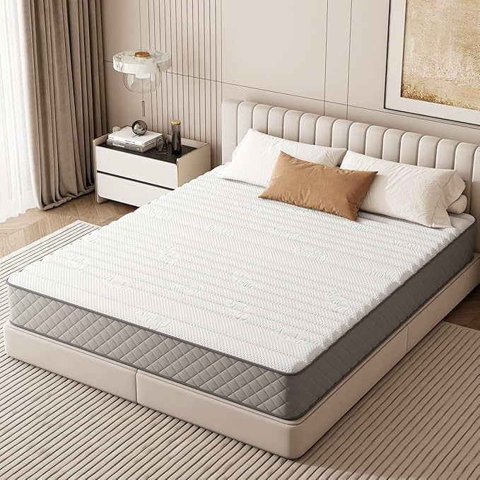 PurrJoys Queen Mattress, 10 Inch Hybrid Queen Size Mattress with Cooling Gel Memory Foam and Pocket Springs, CertiPUR-US Certified, Medium Firm
