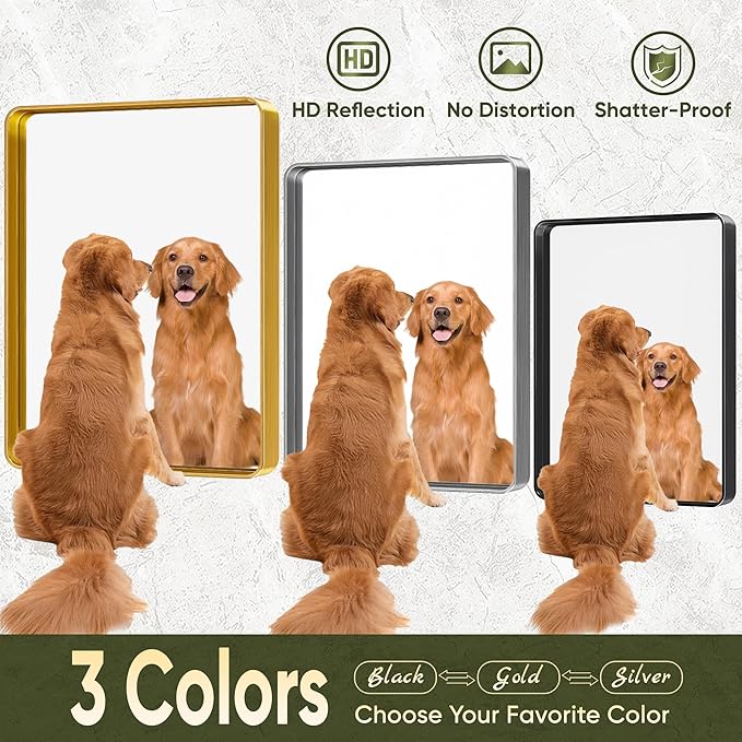 Suidia Bathroom Mirror, 60" x 36" Wall Mirror Metal Framed, Bathroom Vanity Mirror for Living Room Bedroom Bathroom Entryway, Black, Rounded Corner Style