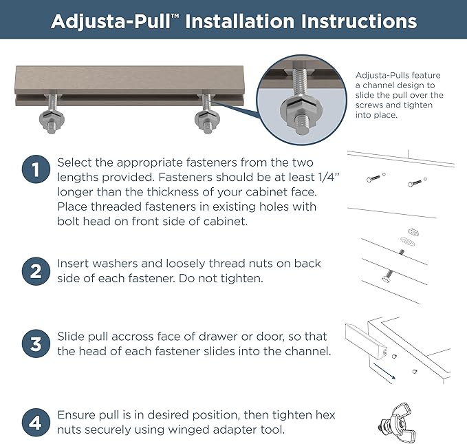 Franklin Brass Adjusta-Pull (5-Pack) Adjustable Drawer Pulls | Fits 2 to 8-13/16 Inch Hole Centers | Matte Black Cabinet Handles| Modern Arch P43971K-FB-CP