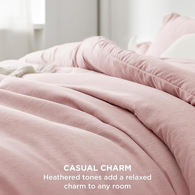 Bedsure King Size Comforter Set - Pink Soft Bedding for All Seasons, Cationic Dyed Bed Set, 3 Pieces, 1 King Size Comforter (104"x90") and 2 Pillow Shams (20"x36"+2")