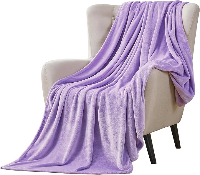 Walensee Fleece Blanket Plush Throw Fuzzy Lightweight (King Size 108x90 Lavender) Super Soft Microfiber Flannel Blankets for Couch, Bed, Sofa Ultra Luxurious Warm and Cozy for All Seasons