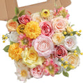 Artificial Flower Assortment for DIY Centerpiece Arrangement Wedding Hand Bouquet Flower Bouquet Centerpiece Arrangement Party Baby Shower Home Decoration (Pink Yellow)