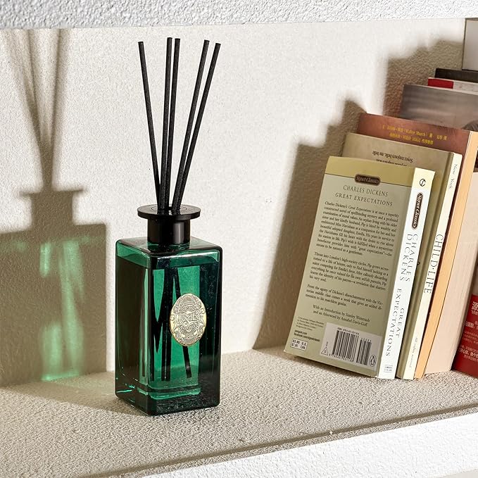 M&SENSE 10.14 oz Large Reed Diffuser Set | Forset Scent Home Oil Diffuser with Sticks | Hotel Collection Non-Toxic Essential Oil |for Bedroom Bathroom Living Room